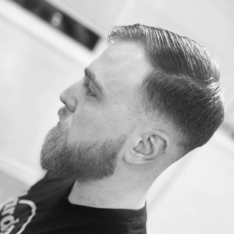 Classic men’s haircut and beard work by Swarv Studio